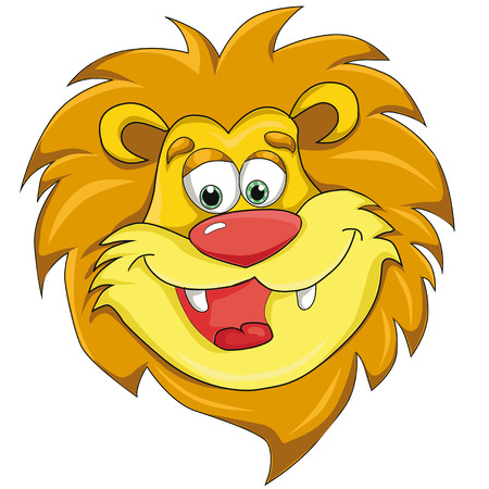 Lions head cartoon style. isolated image on white background clip art for children.のイラスト素材