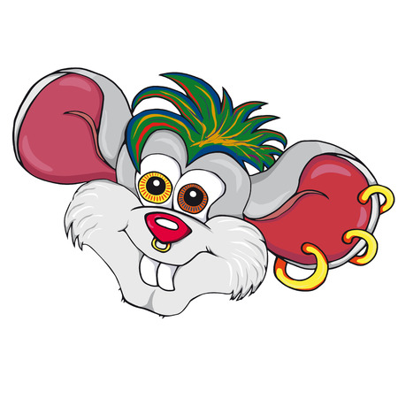 Mouse punk. Isolated image on white background.のイラスト素材