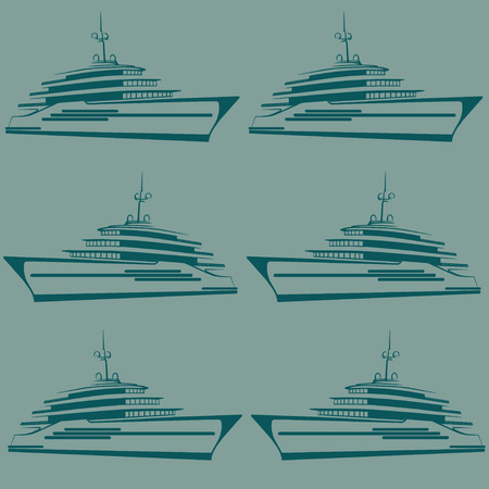 Blue seamless background with yachts.のイラスト素材
