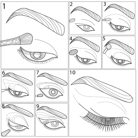 Template for make up. Art therapy. Coloring book for adults.のイラスト素材