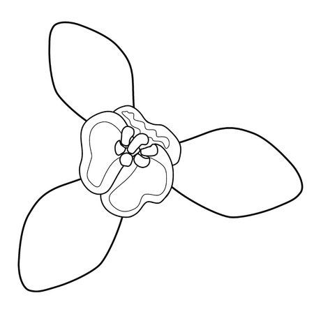 Snowdrop blossoms. Coloring book. Stock illustration. Isolated image on white background.のイラスト素材