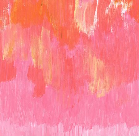 Pink-coral texture background. Acrylic paints. Plaster Wall.の写真素材