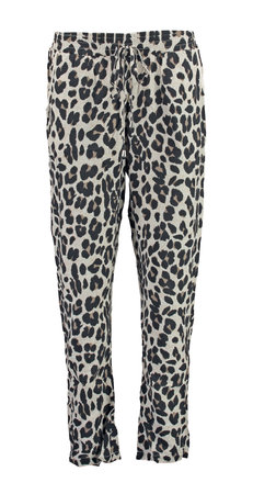 Leopard print drawstring sweatpants.Front view. Isolated image on a white background. Nobody.の写真素材