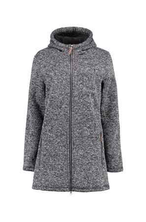 Warm hoodie in gray color. Coat on a white background. Isolated image on a white background.の写真素材