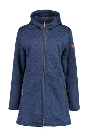 Sports warm hoodie in navy color. Coat on a white background. Isolated image on a white background. Photo on a mannequin.の写真素材