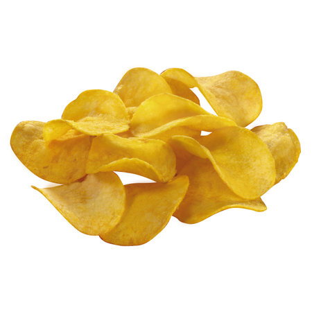 Chips on a white background. Isolated image on a white background. Without people.の写真素材