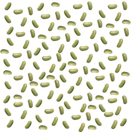 Background with green peas on a white background.の写真素材