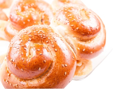 delishes buns with sezam isolated on white