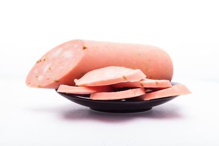 sausage on plateの写真素材