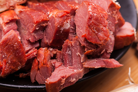 a plate of beefの写真素材