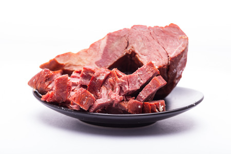 a plate of beefの写真素材