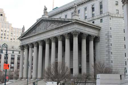Side View of Supreme Court at 60 Center Street, New Yorkのeditorial素材