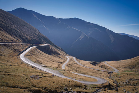 Photo of the panoramic view of the Transfagarasan road in Romaniaの写真素材