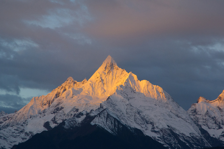 snow capped mountainsの写真素材