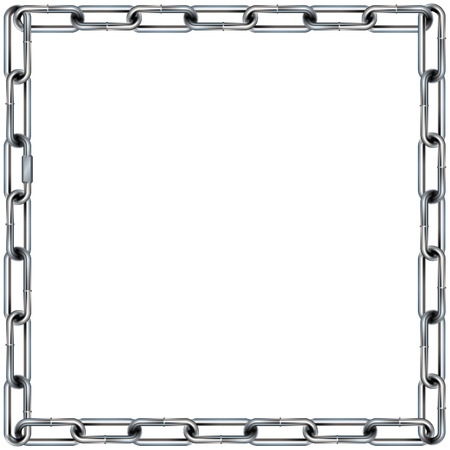 Seamless metal chain link border, background, or pattern with square corners - vectorのイラスト素材