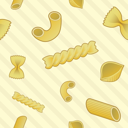 Pasta food seamless tiled background in vector formatのイラスト素材