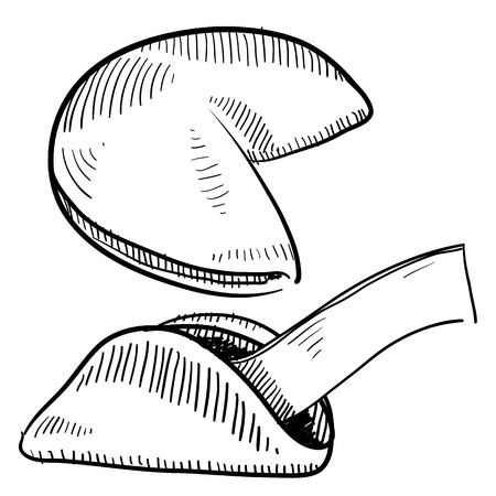 oodle style fortune cookie illustration in vector formatのイラスト素材