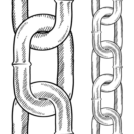 Doodle style chain link patterのイラスト素材