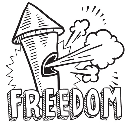 Doodle style freedom from work illustration in vector format  Includes text and blowing whistle のイラスト素材