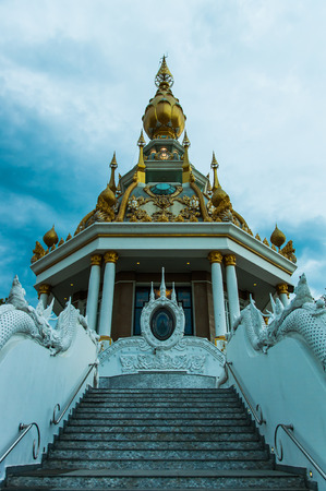 Temple for Buddhist rituals. Built with beautifully patterned architecture.の写真素材