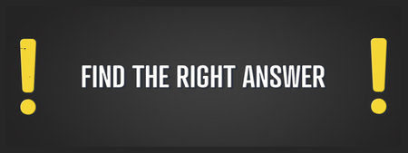 Find the right answer. A blackboard with white text. Illustration with grunge text style.の写真素材