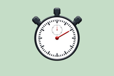 Stopwatch in minimal design on green background.