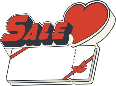 Sale coupon design template with heartのイラスト素材