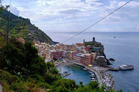 a view of one of the cities of Cinqueterre National park (Monterrosso al Mare, Vernazza, Corniglia,...
