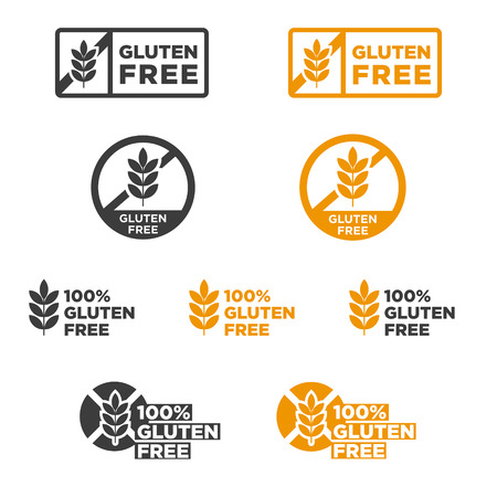 Gluten free icon set. Vector illustration.のイラスト素材