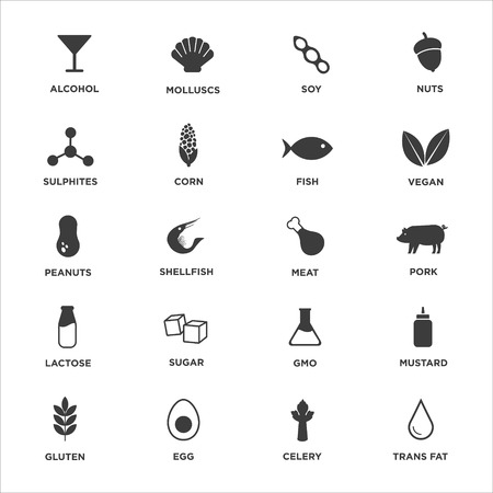 Allergen icon set. Vector illustration.のイラスト素材
