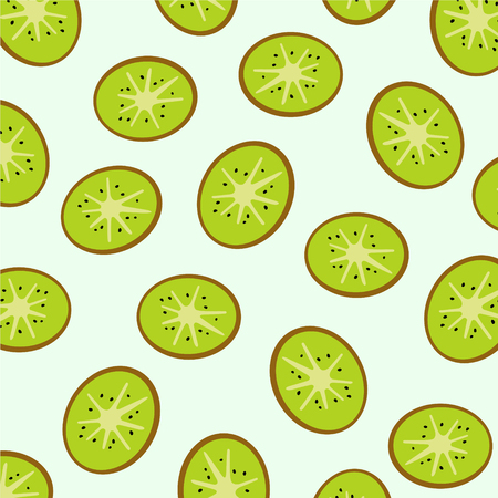 Kiwi slices pattern. Vector illustrationのイラスト素材