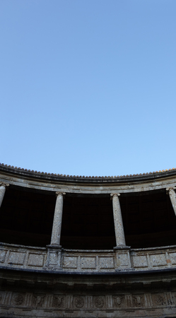 Detail of Carlos V Palace in the Alhambra, Granada. Spain.のeditorial素材