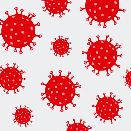Coronavirus illustration. MERS-Cov (Middle East Respiratory Coronavirus Syndrome), New Corona Virus (2019-nKoV). Design concept for protection against a viral pandemic.のイラスト素材