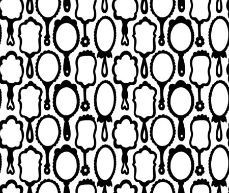 Hand drawn hand mirrors seamless patternのイラスト素材