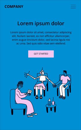 Android Relationship Counselor. Future career concept.のイラスト素材