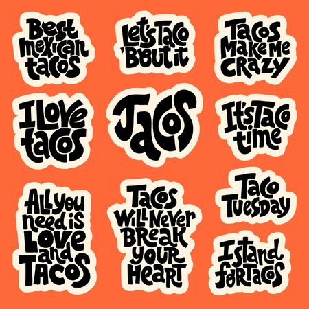 Taco loving setのイラスト素材