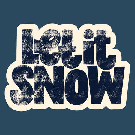 Let it snow hand drawn lettering quote for Christmas time. Text for social media, print, t-shirt, card, poster, promotional gift, landing page, web design elements. Vector lettering typography.のイラスト素材