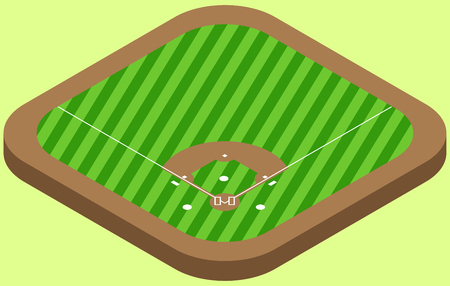 Isometric Baseball field in vector eps 10.のイラスト素材