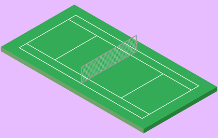 Isometric Tennis court in vector EPS 10.のイラスト素材