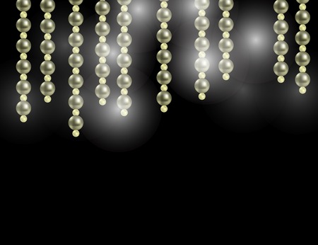 Abstract Sparkling Holiday Background  with Shining Stars and Pearls.のイラスト素材
