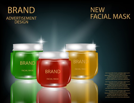 Facial Mask for Skin on the sparkling Background, Concept Skin Care Cosmetic.のイラスト素材