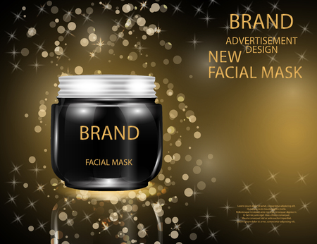 Facial Mask for Skin on the sparkling Background, Concept Skin Care Cosmetic.のイラスト素材