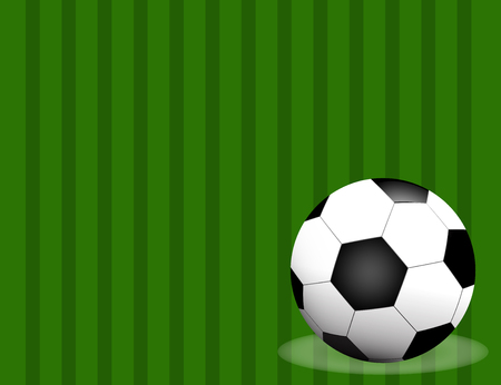 Football / soccer Ball Isolated on Football field Background with Space for Your Text. Vector Illusrationのイラスト素材