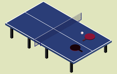 Isometric blue table tennis table in vectorのイラスト素材