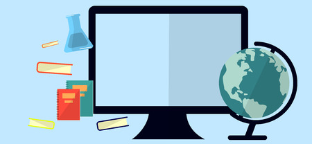 Education infographic. Flat vector illustration for e-learning and online education. Vector Illustrationのイラスト素材