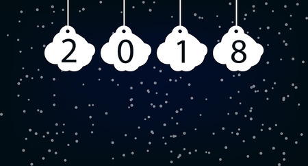 Xmas and New Year holidays design modern greeting card. Flat vector illustration.のイラスト素材