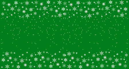 Christmass and New Year green background with snowflakes.のイラスト素材