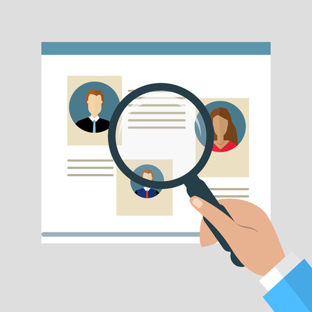 Concepts for Searching people, employees, candidates, team members.のイラスト素材