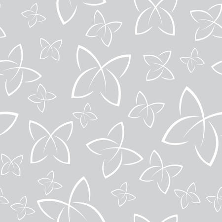 Grey pattern of butterflies. Horizontally and vertically seamless background. Isolated elements.  In vectorのイラスト素材
