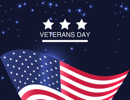 Veterans Day. Honoring all who served. USA  flag on  background. Vector Illustrationのイラスト素材